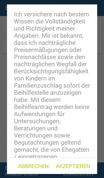 Beihilfe App Schritt 22