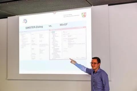 Michell Kwetkat beim Vortrag