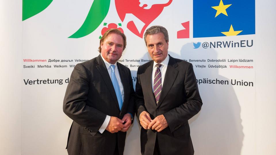 Minister Lienenkämper mit EU-Haushaltskommisar Oettinger