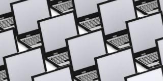 Dutzende aufgeklappte Laptops