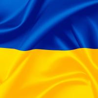 Die ukrainische Flagge.